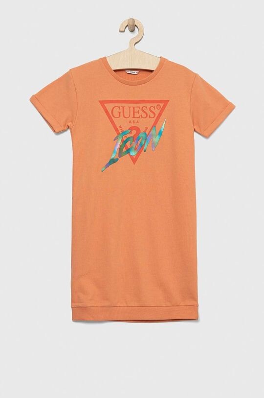 

Детское хлопковое платье Guess, оранжевый
