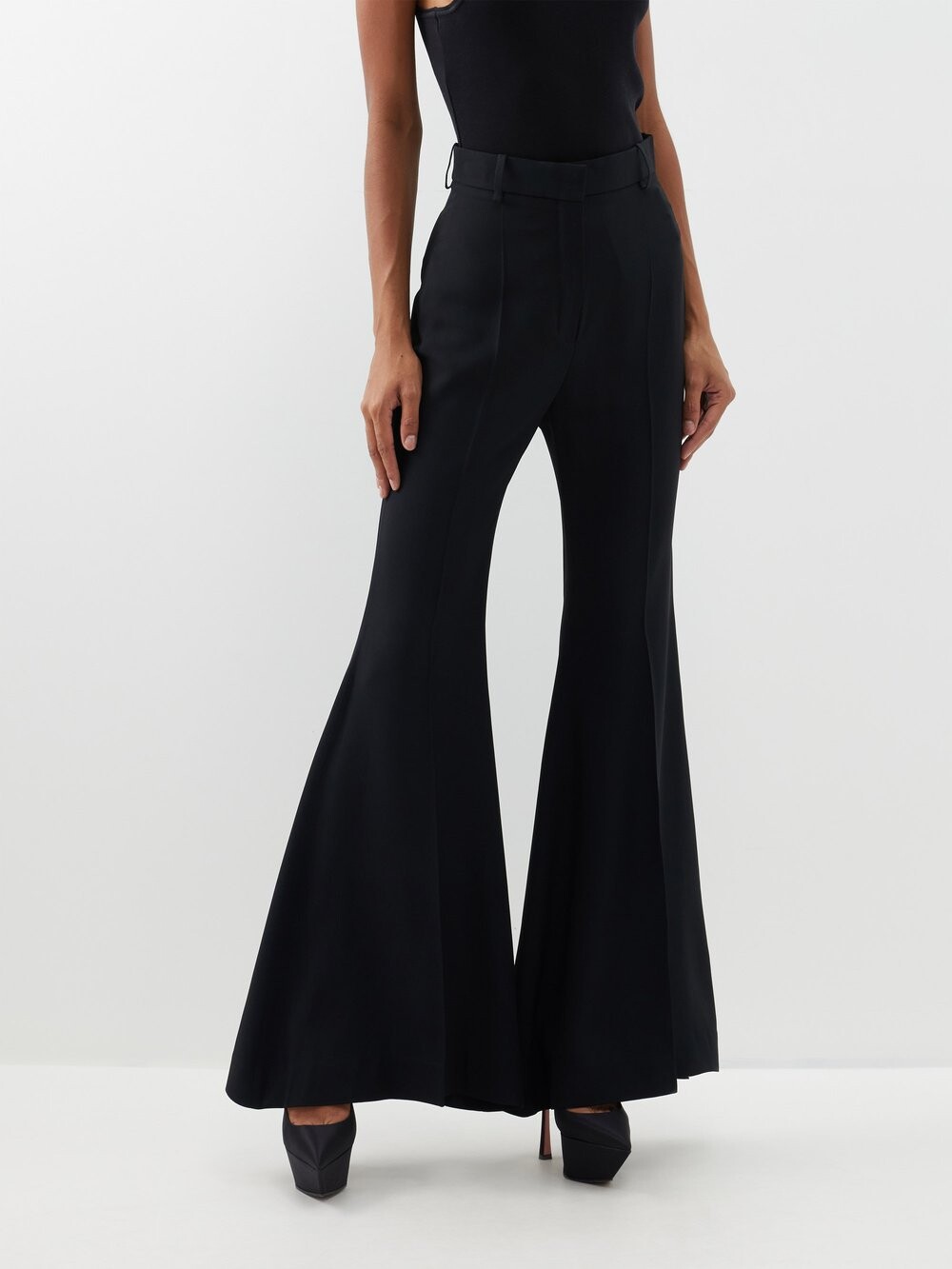 

Расклешенные брюки из крепа Nina Ricci, черный