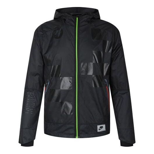 

Куртка Men's Nike Shield Flash Running Sports Hooded Logo Jacket Black, черный
