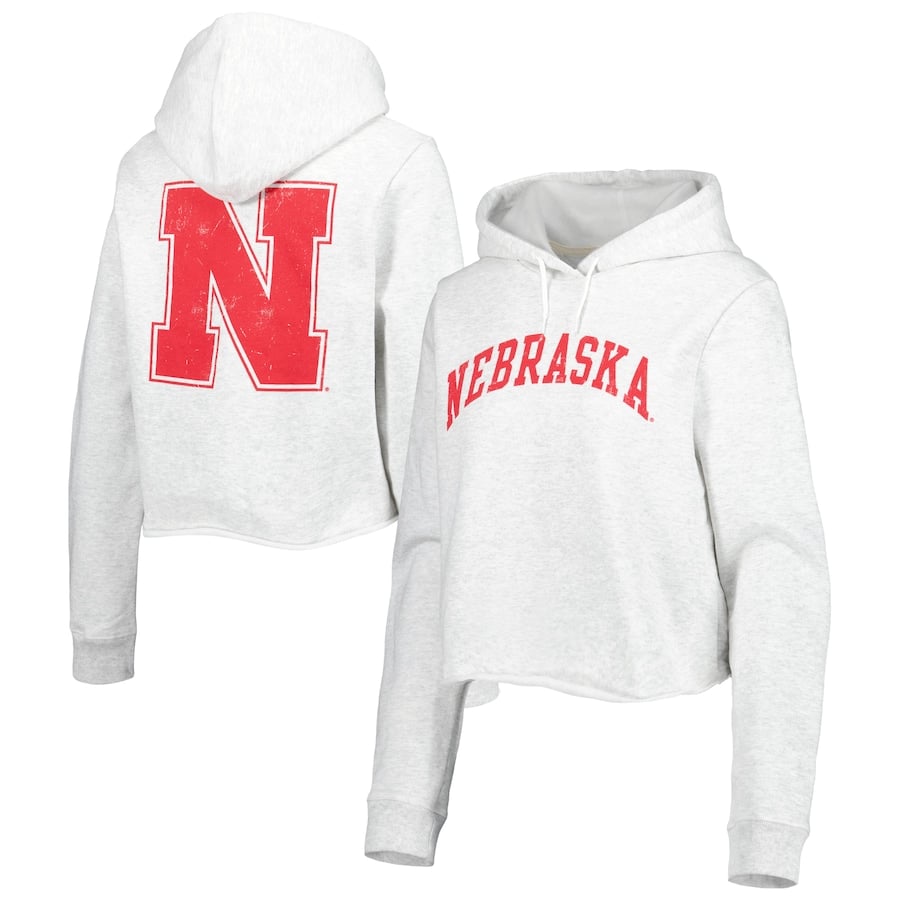 

Пуловер с капюшоном League Collegiate Wear Nebraska Huskers, пепельный