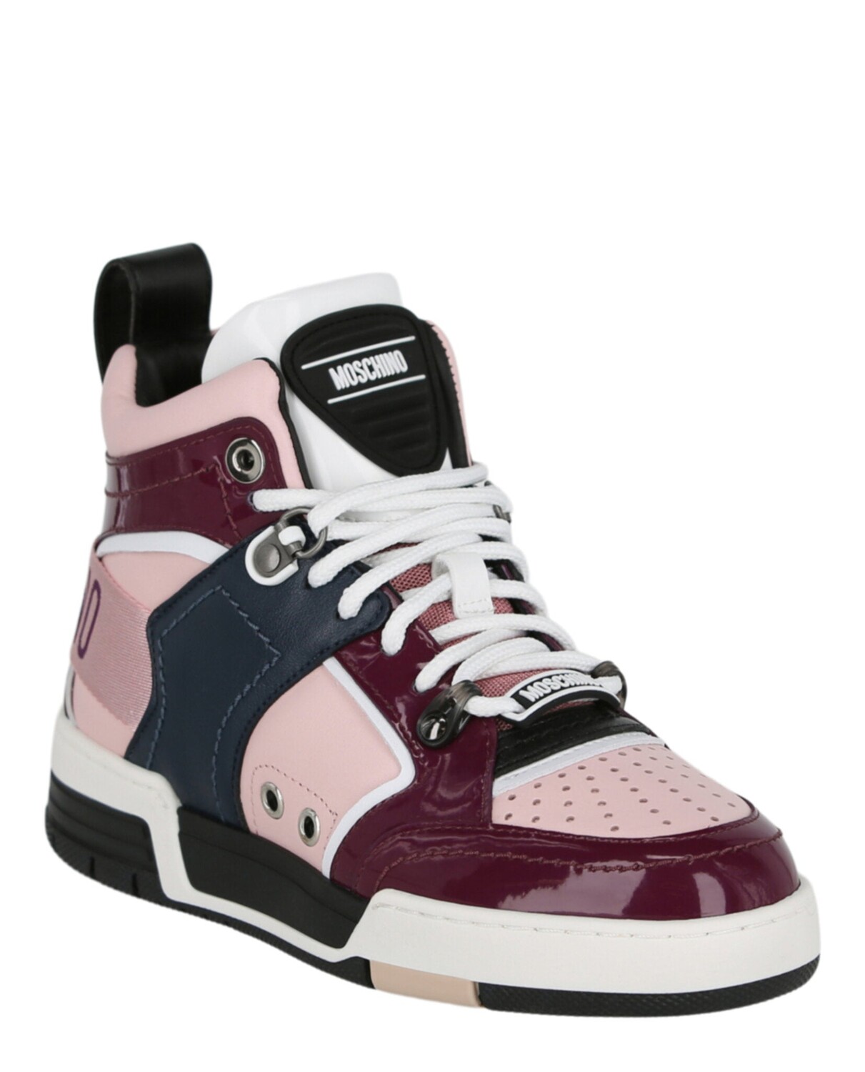 

Асимметричные высокие кеды Streetball Moschino, цвет Pink Navy White Raspberry