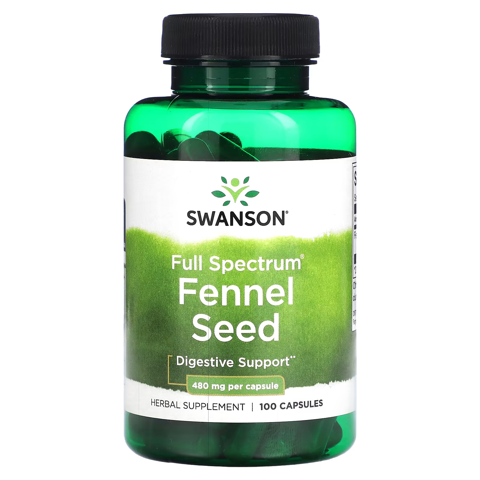 Семена фенхеля Swanson Full Spectrum 480 мг, 100 капсул