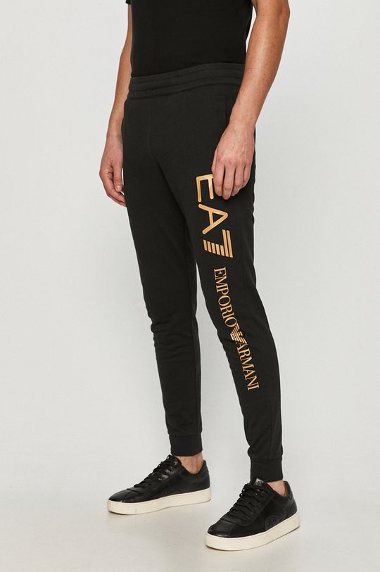Спортивные брюки из хлопка EA7 Emporio Armani, черный