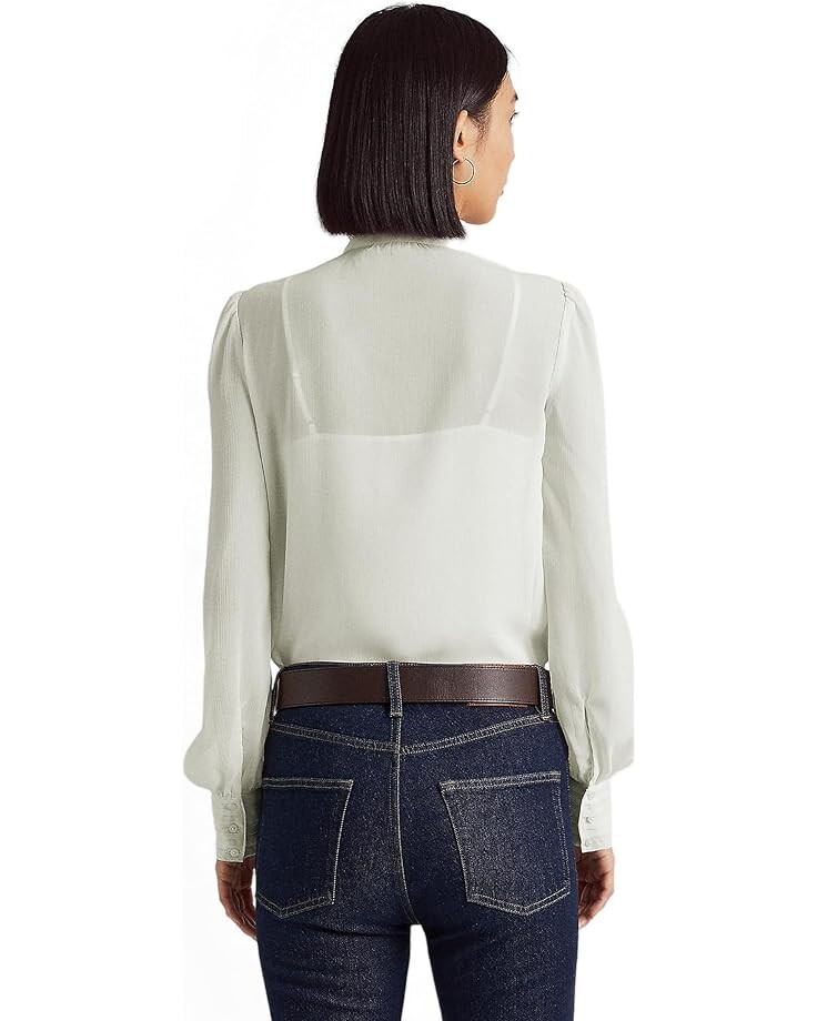 

Блуза LAUREN Ralph Lauren Crinkle Georgette Blouse, цвет Muted Moss