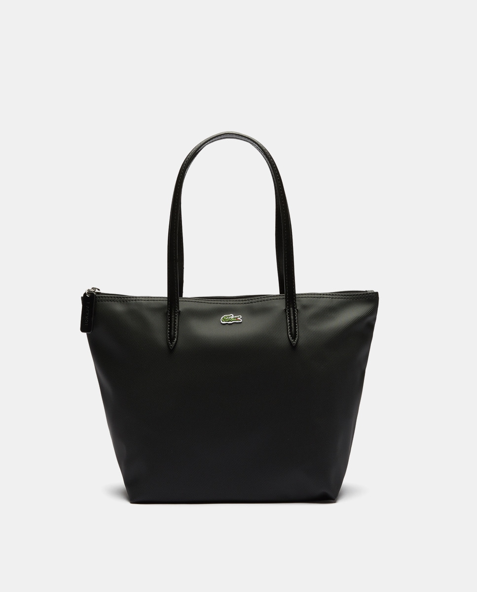Маленькая черная сумка-шоппер Lacoste с вышитым логотипом Lacoste, черный