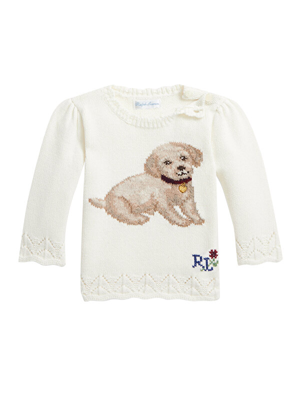 

Жаккардовый свитер для маленьких девочек white dog Polo Ralph Lauren