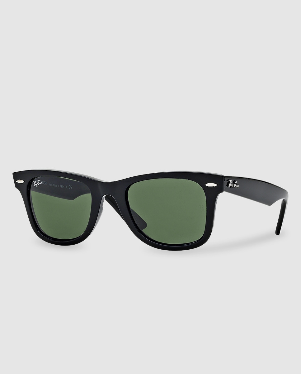цена Серые солнцезащитные очки Wayfarer Ray-Ban, черный