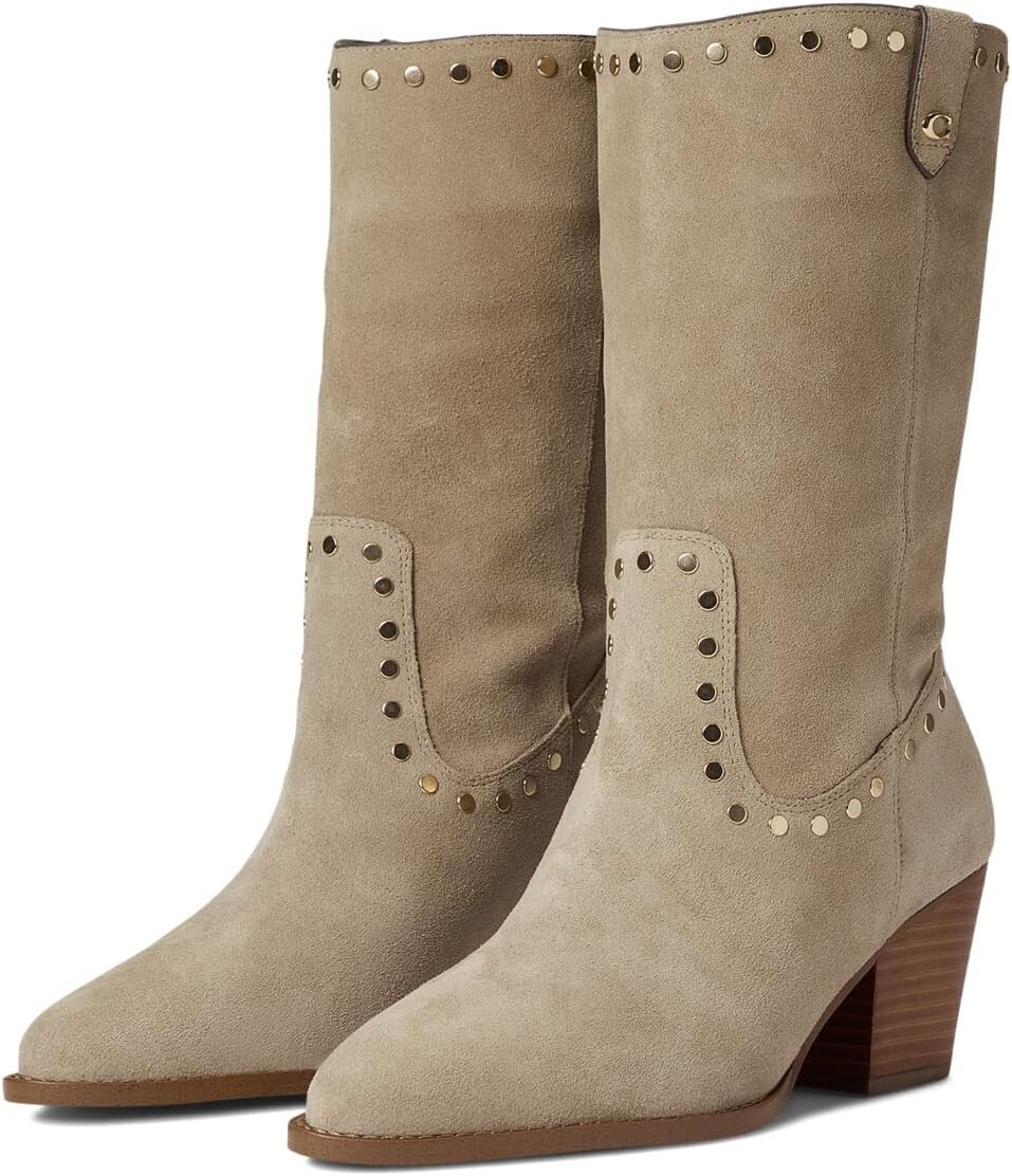 

Ботильоны Pheobe Suede Bootie COACH, цвет Oat