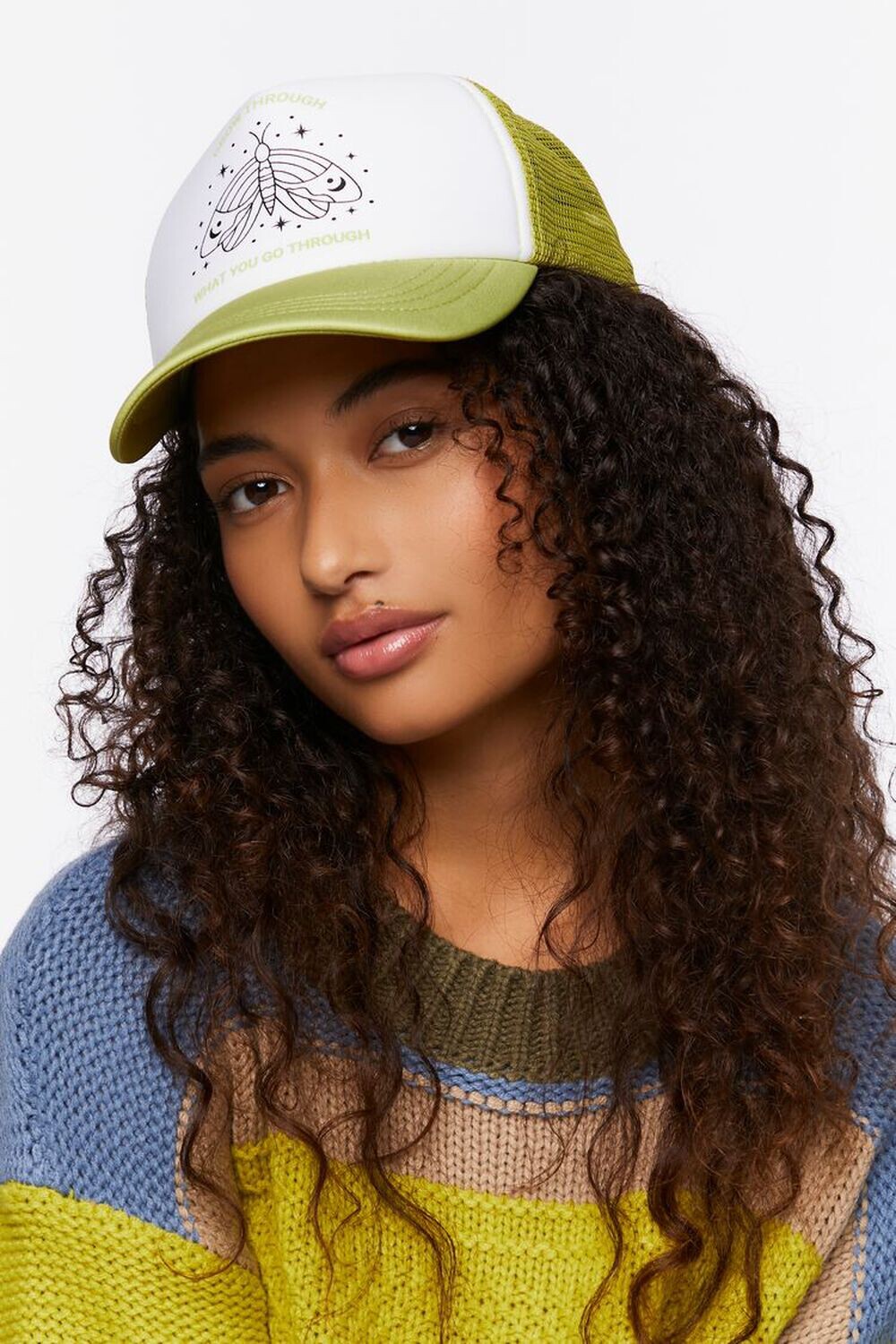 

Кепка дальнобойщика с рисунком мотылька Forever 21, зеленый
