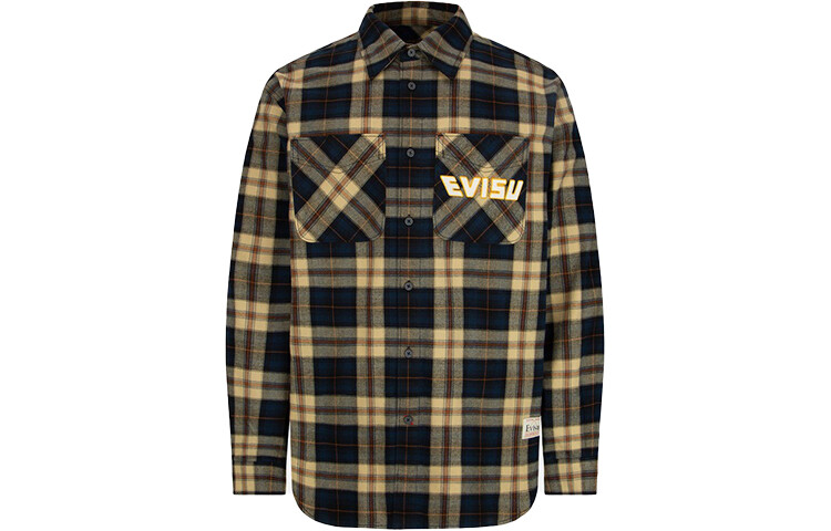 

Рубашка мужская клетчатая цветы Evisu, цвет Plaid flowers