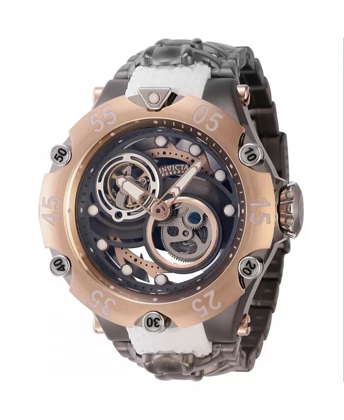 

Мужские часы 43929 Reserve Automatic 2 Handmetal, розовое золото, серебряный циферблат Invicta, черный