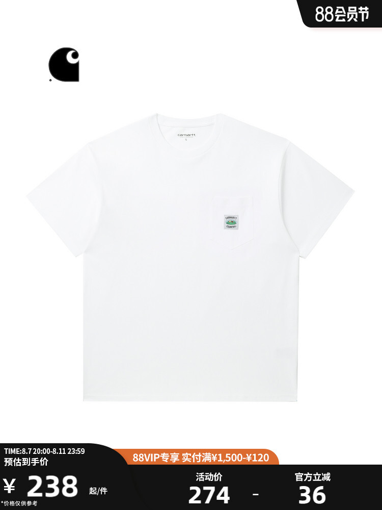 

Футболка Carhartt WIP с этикеткой, зеленый