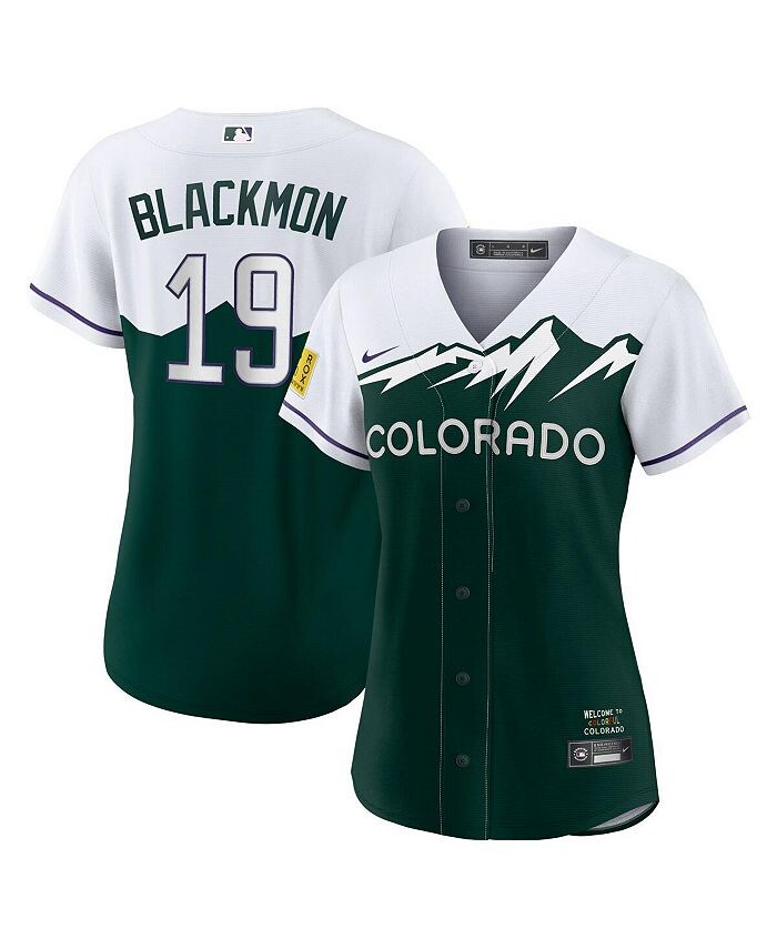 

Женская белая, лесно-зеленая футболка Charlie Blackmon Colorado Rockies City Connect Replica Player Nike, белый