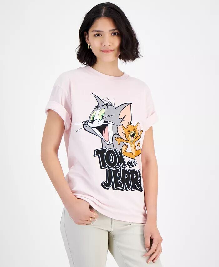 

Футболка бойфренда с рисунком Tom & Jerry для юниоров Tom And Jerry, розовый