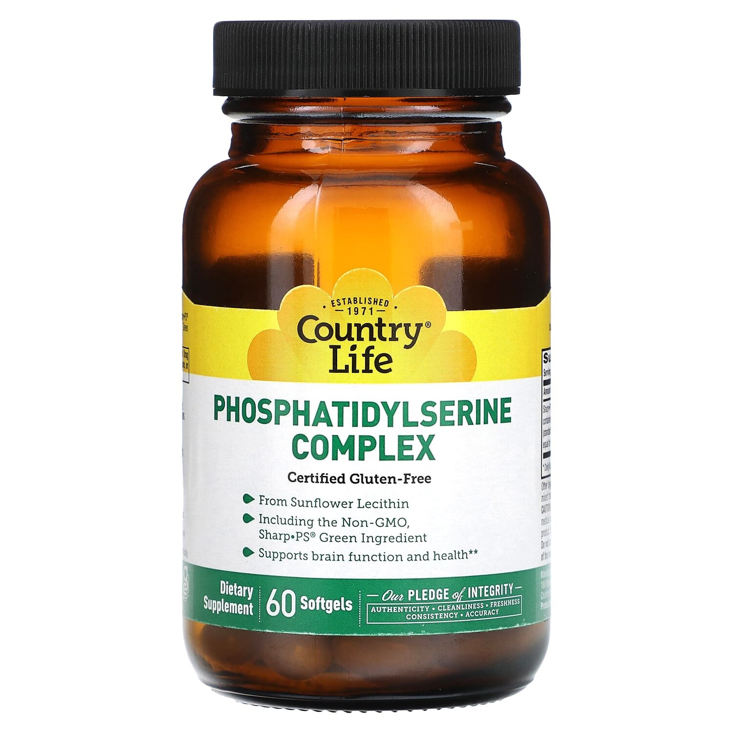 

Phosphatidylserine Complex, 60 мягких таблеток, Country Life