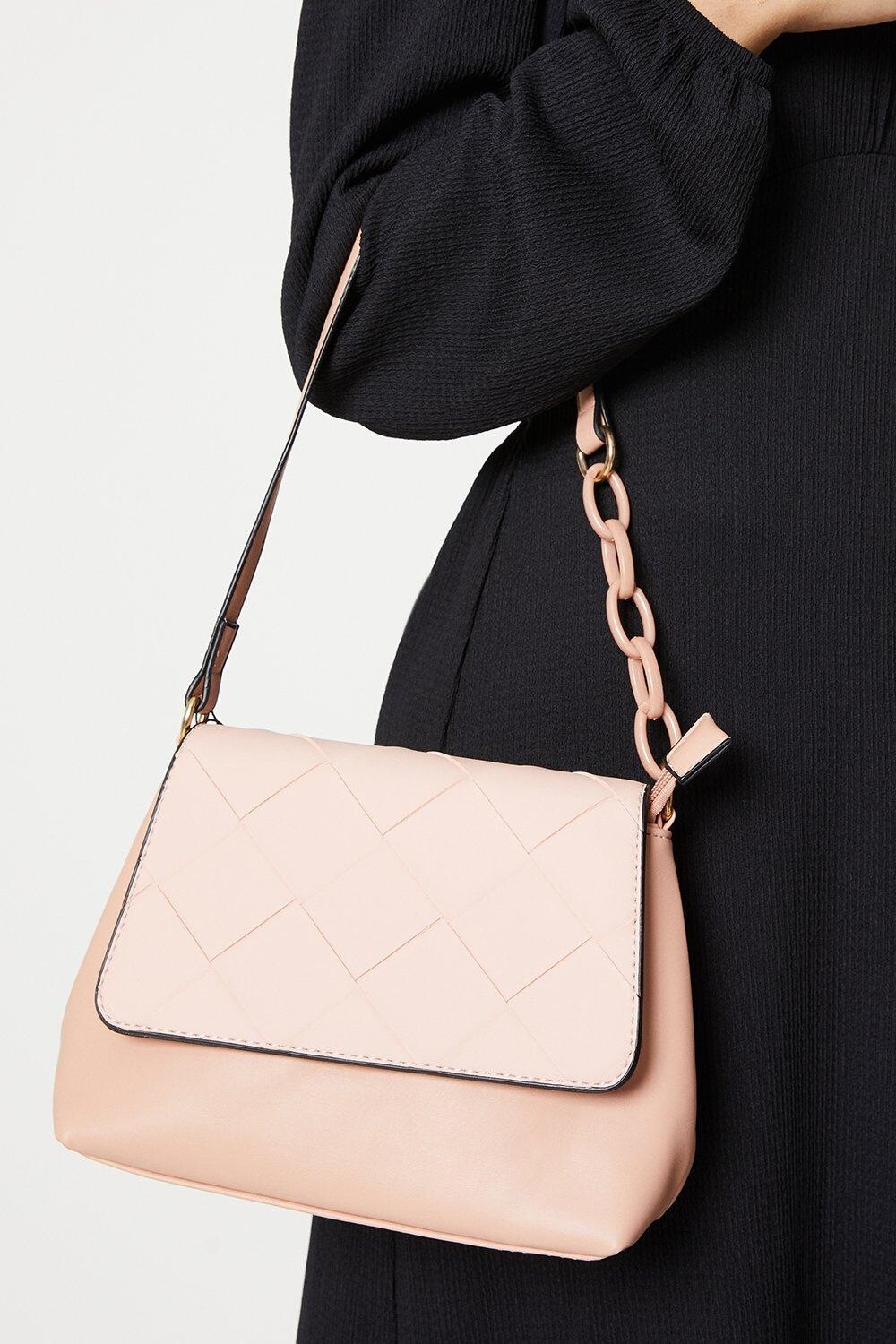

Сумка на плечо Sofia с плетеной цепочкой Dorothy Perkins, розовый