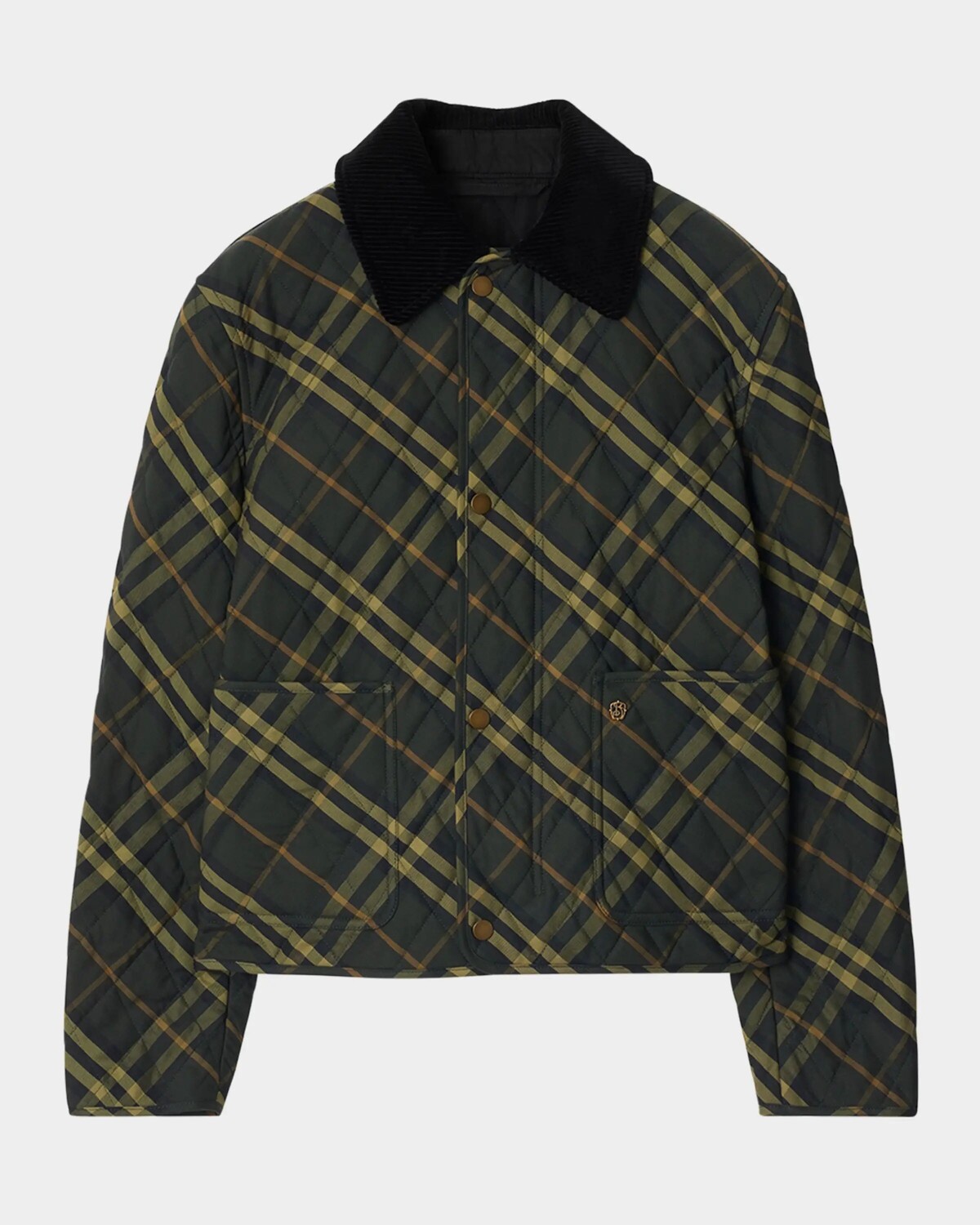 

Короткая стеганая куртка в клетку Burberry, цвет Shadow Ip Check