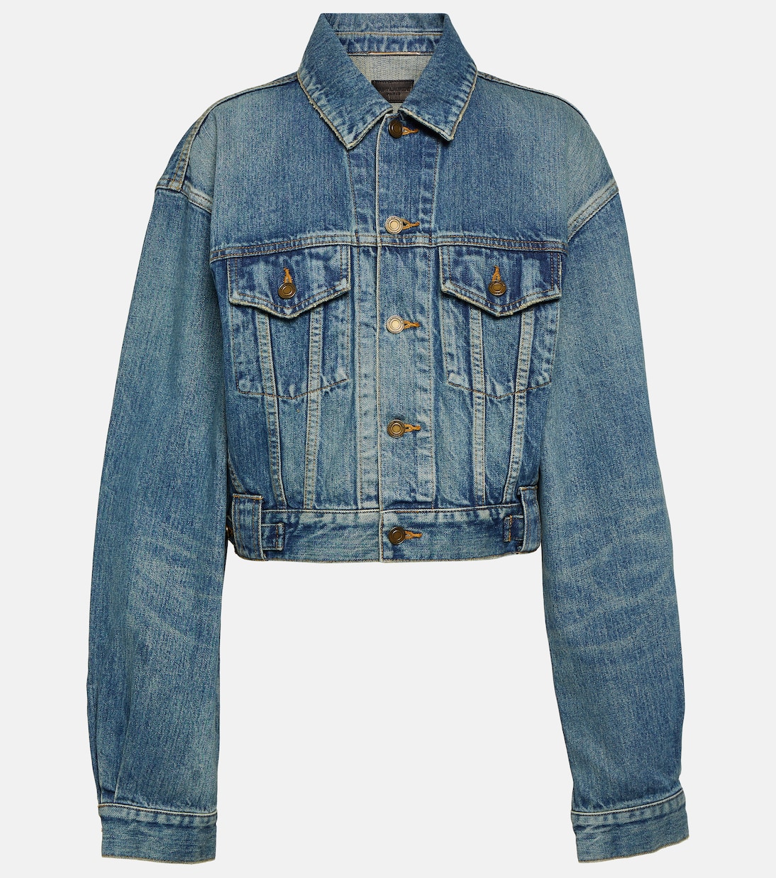 Укороченная джинсовая куртка 80-х годов Saint Laurent, синий