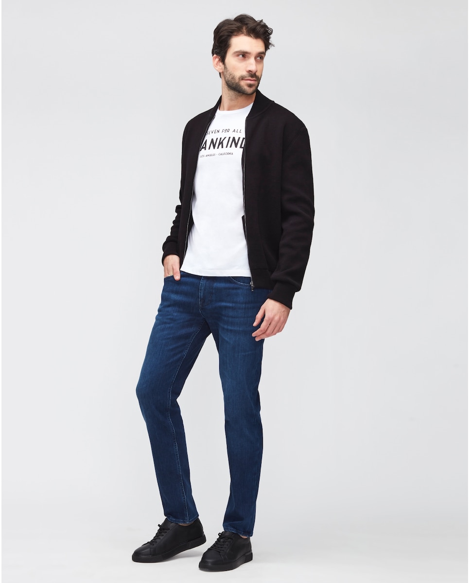 цена Узкие мужские джинсы темно-синего цвета 7 For all mankind, темно-синий