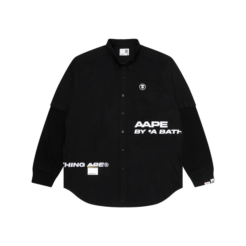 

Рубашка мужская черная Aape, черный