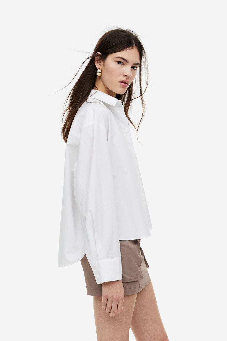 

Рубашка оверсайз H&M, белый
