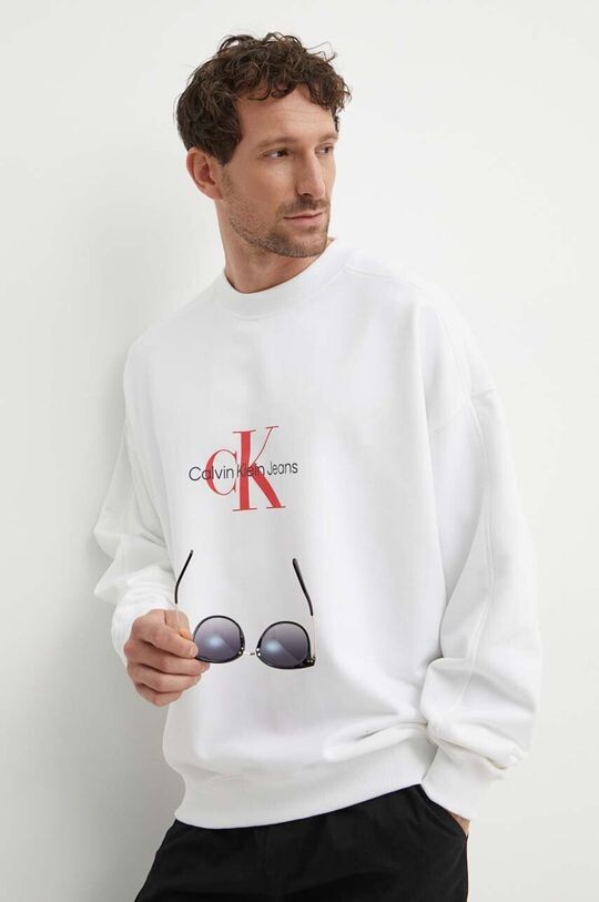 

Хлопковая толстовка Calvin Klein Jeans, белый