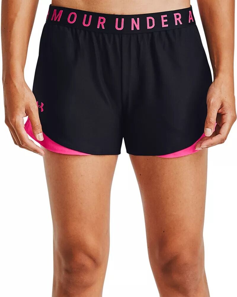 

Женские шорты Under Armour Play Up 3.0 3 дюйма, черный/вишнёвый
