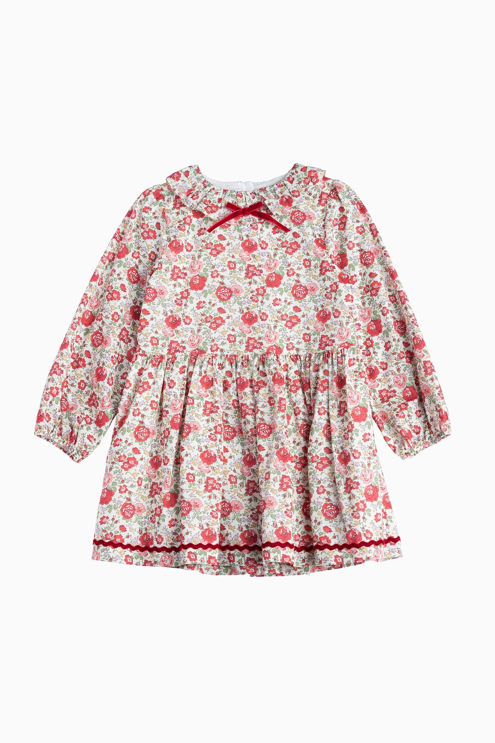 

Красное хлопковое платье Liberty Felicite Willow с цветочным принтом Trotters London, красный