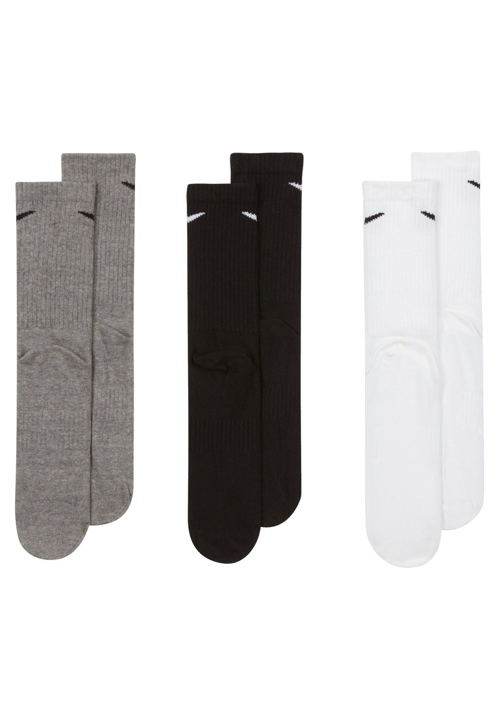 цена Спортивные носки Nike Everyday Crew Unisex 3 Pack, белый/серый/черный