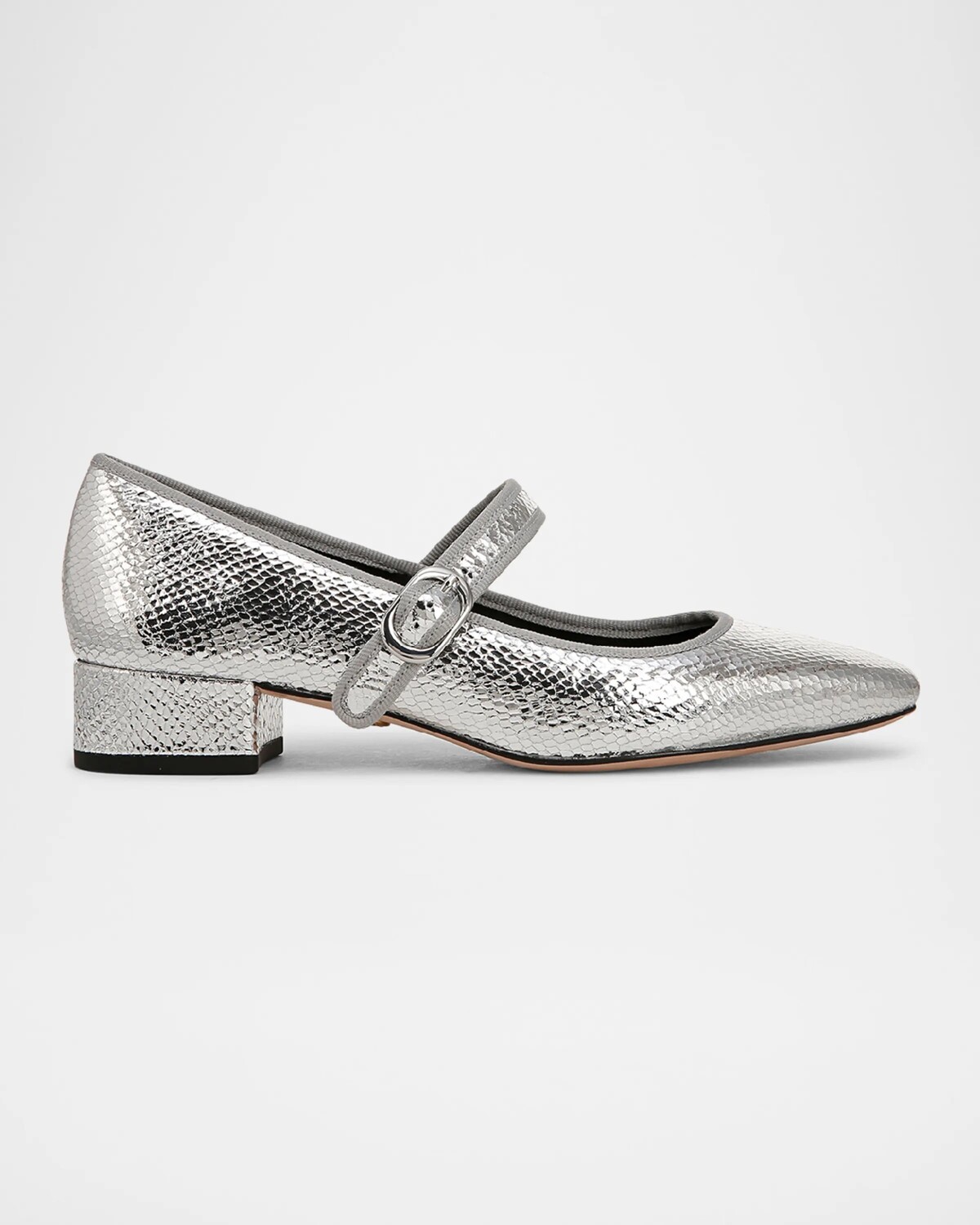 

Туфли-балерины цвета металлик Cade Mary Jane Veronica Beard, цвет Silver Leather