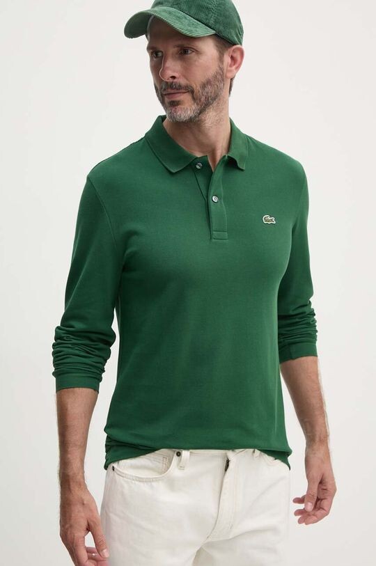 

Хлопковая рубашка с длинным рукавом Lacoste, зеленый