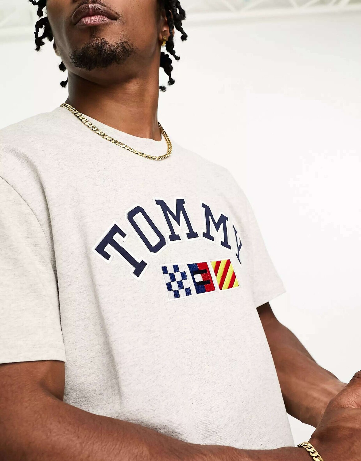 

Белая непринужденная футболка с короткими рукавами Tommy Jeans, Белый, Белая непринужденная футболка с короткими рукавами Tommy Jeans