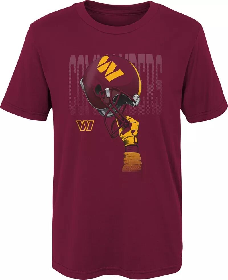

Nfl Team Apparel Красная футболка с шлемами Washington Commanders для мальчиков, высокая красная футболка