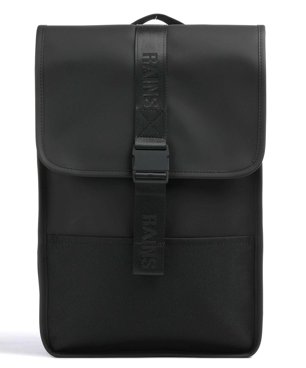 Мини-рюкзак полиуретан, полиэстер Rains, черный классический мини рюкзак rains черный
