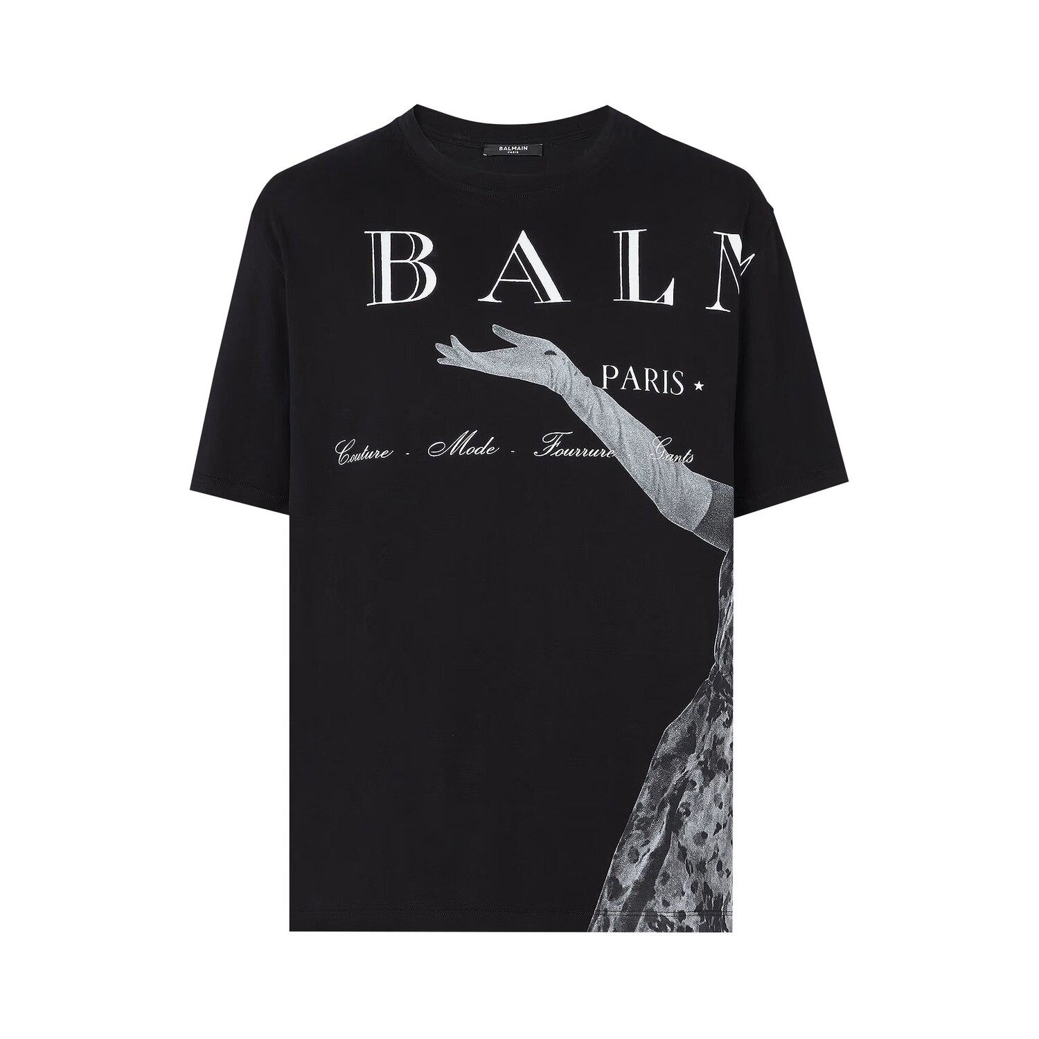 

Футболка с принтом Balmain Jolie Madame, черная, Черный