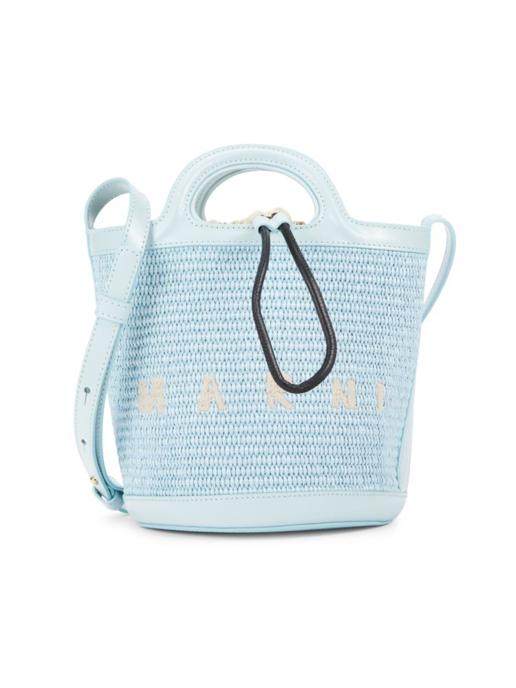 Миниатюрная сумка-мешок с логотипом Marni, цвет Light Blue синяя треугольная сумка prisma marni цвет smoke blue