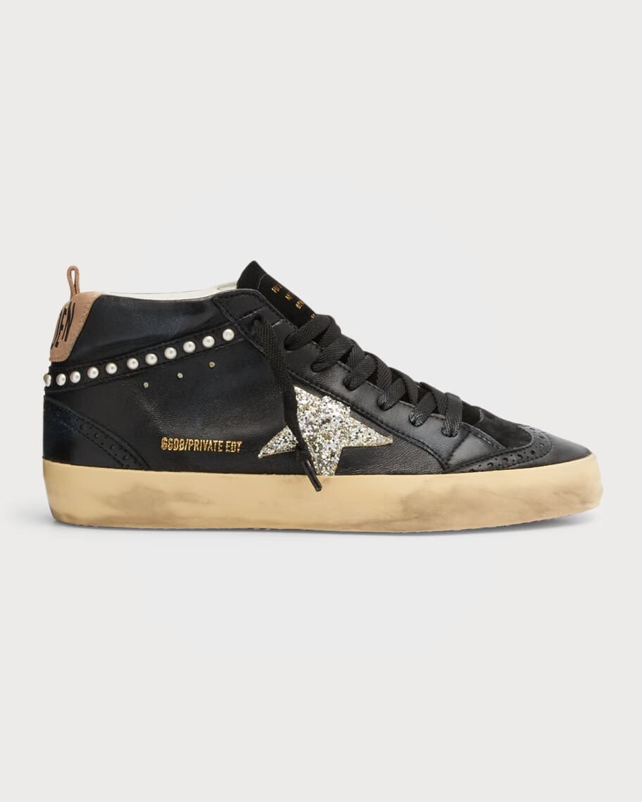 

Кроссовки Mid Star с жемчужными заклепками и крыльями Golden Goose