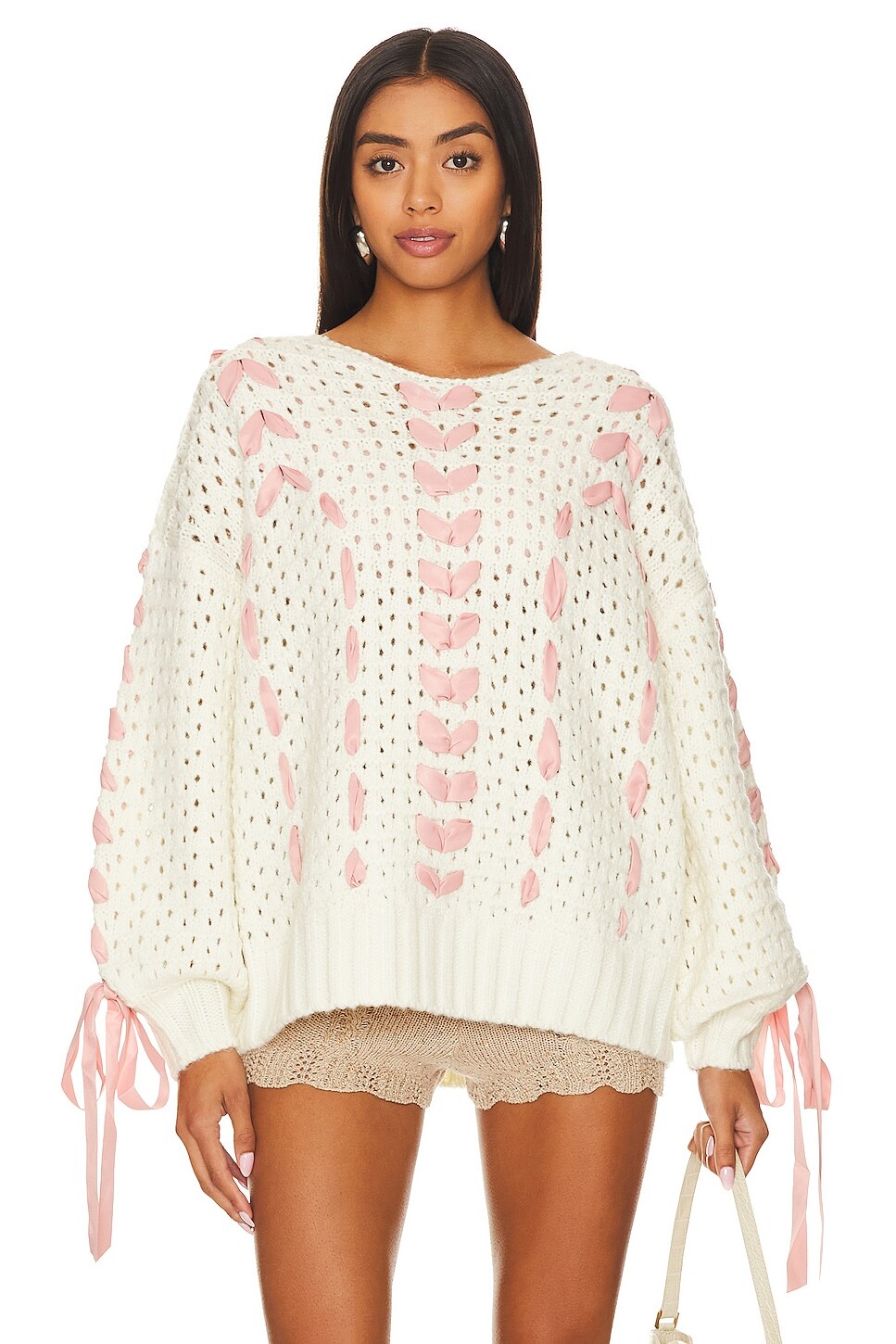 

Свитер For Love & Lemons Laurel Oversized, белый