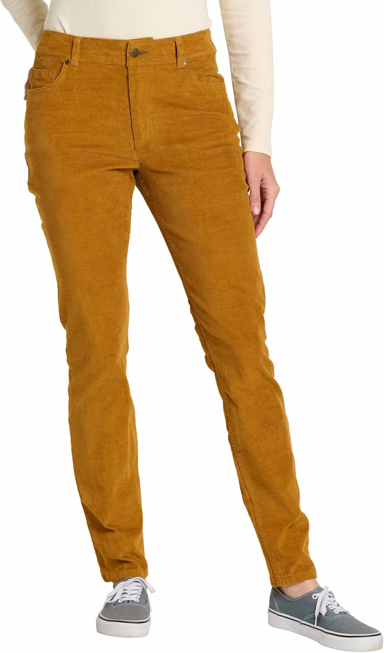 Вельветовые узкие брюки с пятью карманами Karuna Toad&Co, цвет Cardamom