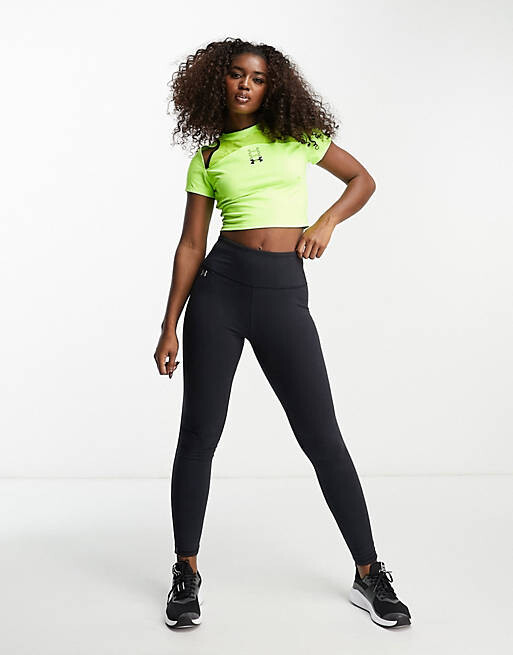 

Желтый укороченный топ с короткими рукавами Under Armour Run Anywhere