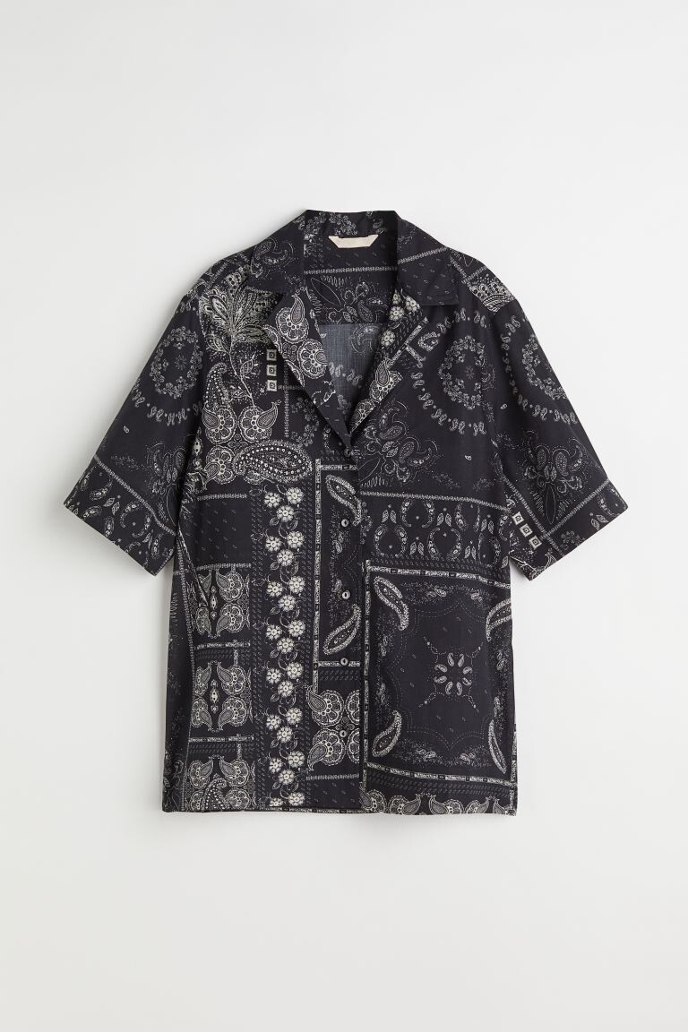 

Узорчатая рубашка с короткими рукавами H&M