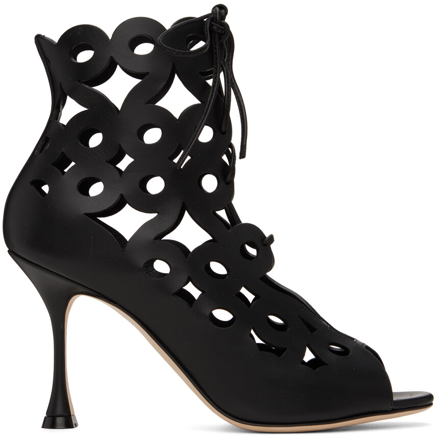 

Черные ботинки тарало Manolo Blahnik, Черный