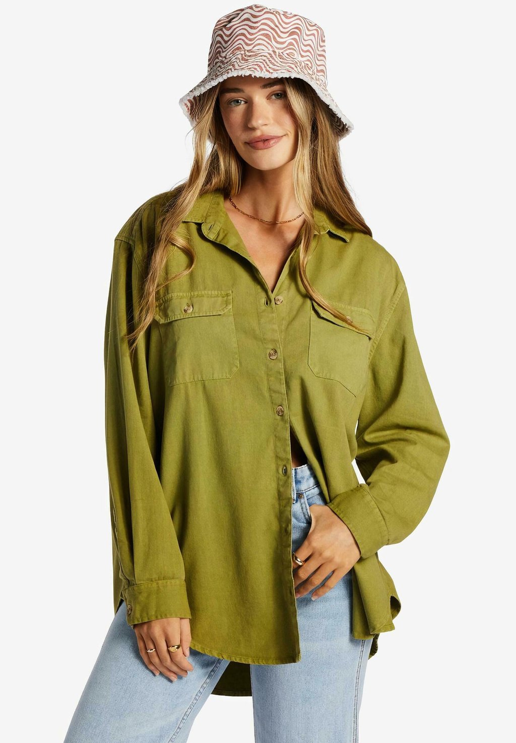 Блуза на пуговицах SO STOKED WVTP Billabong, зеленый