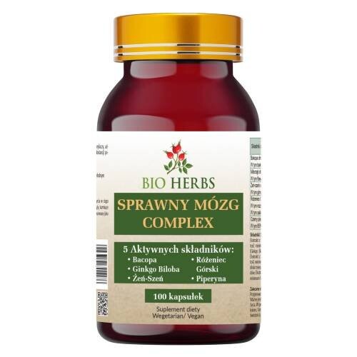 

Bio Herbs, Эффективный комплекс для мозга, 100 капсул.