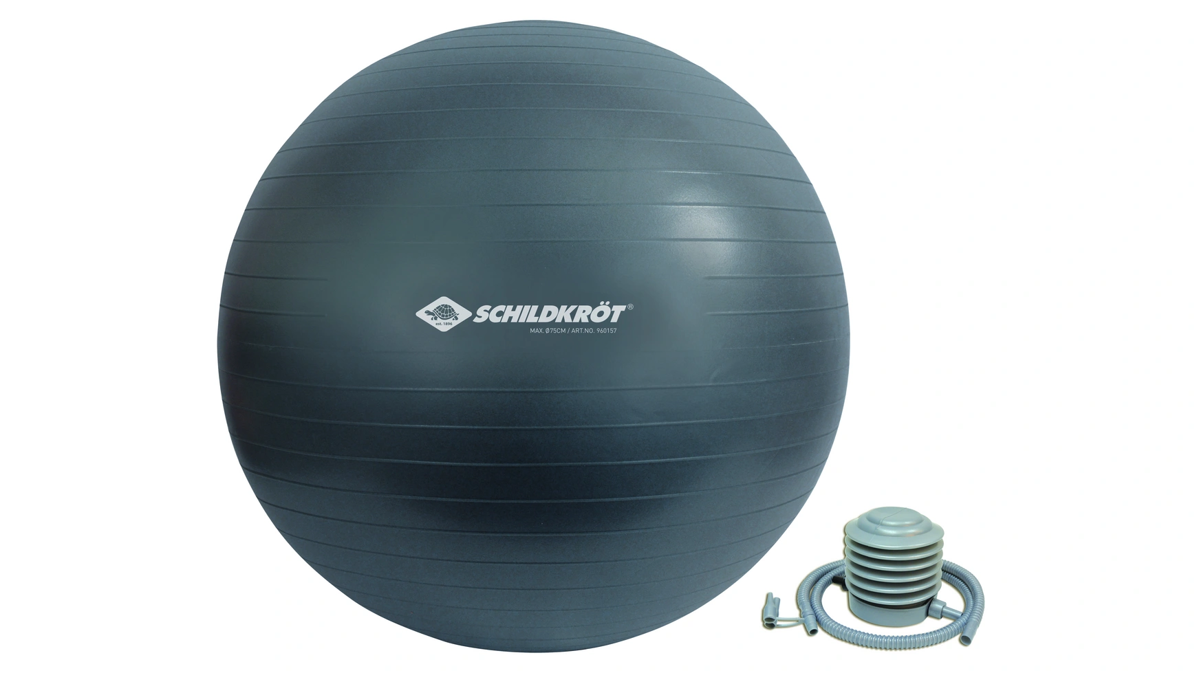 Schildkröt Fitness Мяч для упражнений 75 см, без фталатов, с шариковым насосом, антрацит высококачественная пенополиуретановая базовая веревка для тенниса тренировочное оборудование для начинающих тренировочное оборудовани