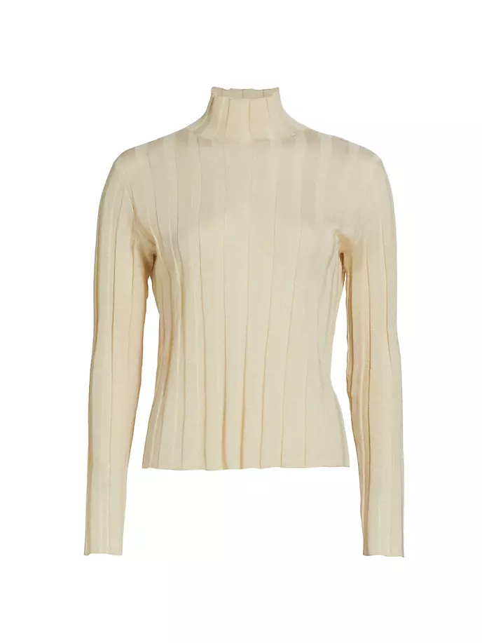

Топ с высоким воротником в рубчик Daxy The Row, цвет antique cream