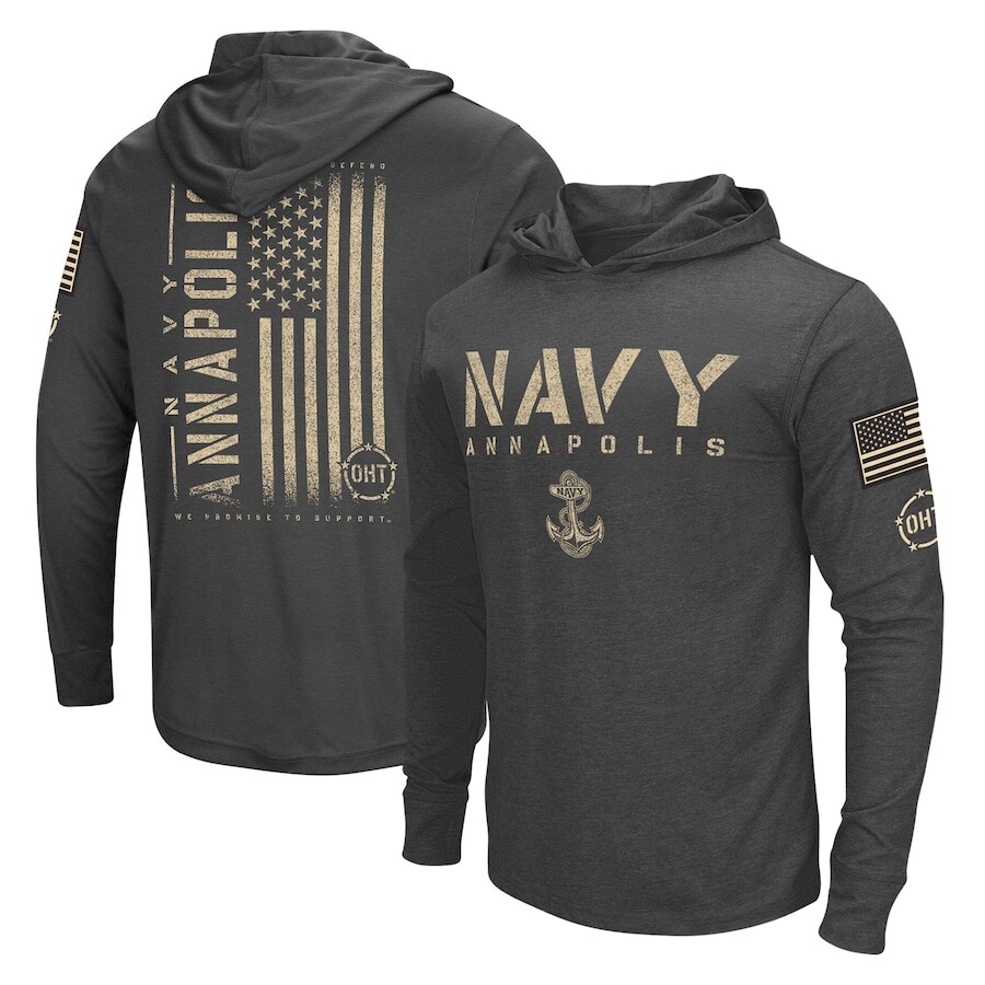 

Футболка с длинным рукавом Colosseum Navy Midshipmen, черный