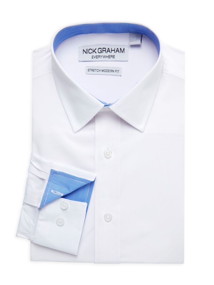 Эластичная классическая рубашка современного кроя Nick Graham, белый