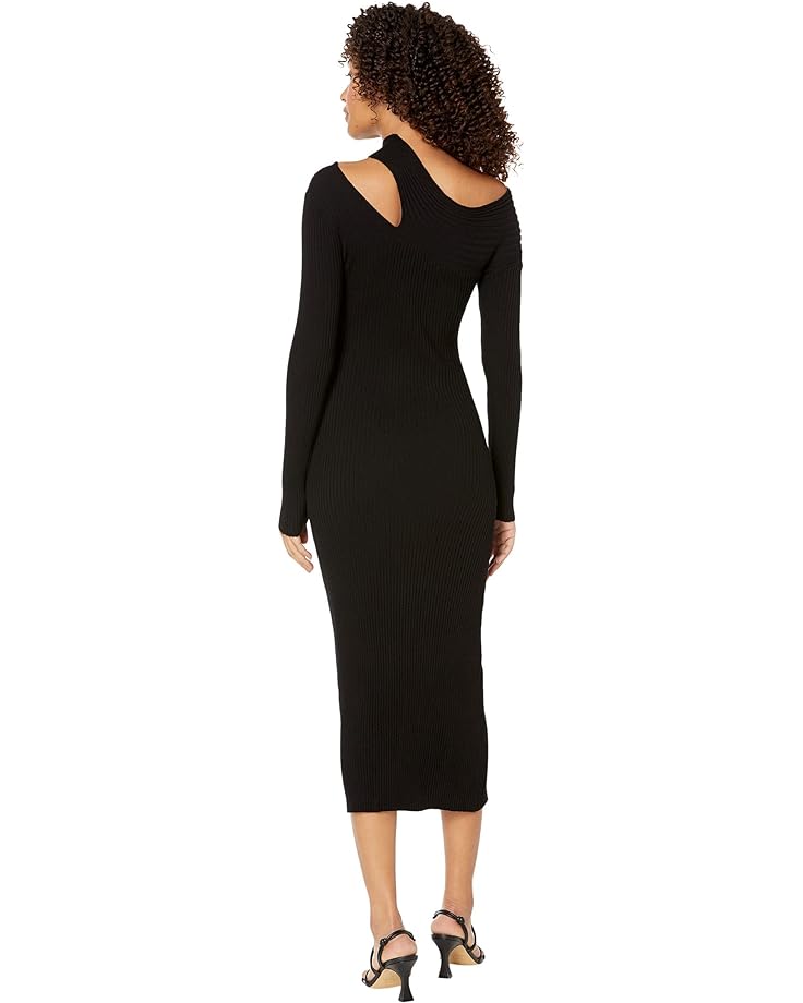 Платье MOON RIVER Asymmetrical Cutout Sweaterdress, черный
