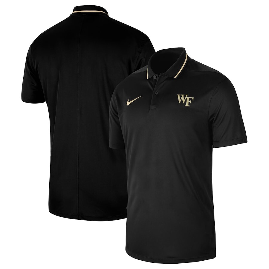 

Поло с коротким рукавом Nike Wake Forest Demon Deacons, черный